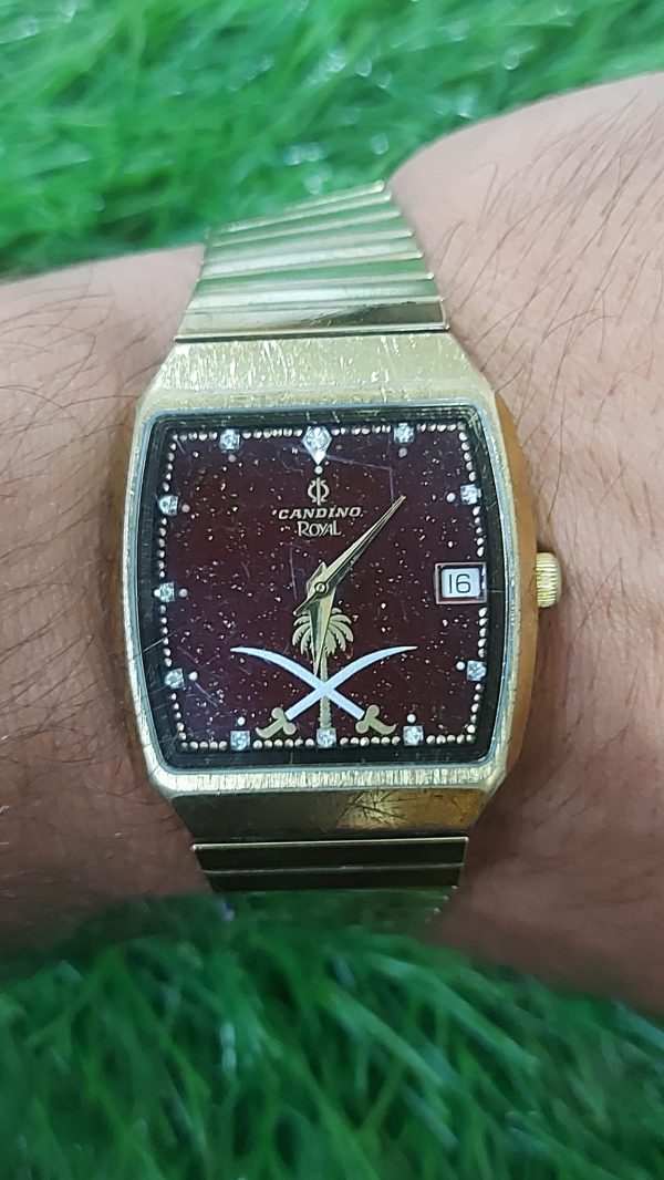 VINTAGE GOLDEN CANDINO ROYAL MAHROON Dial Automatic watch for Men's