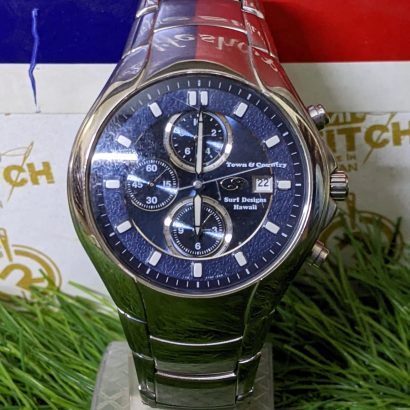 Town and country beautiful blue dial quartz wrist watch for men