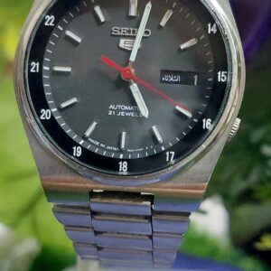Beautiful Seiko 5 7s26 Black color Railway Dial Japan made Automatic watch for Men